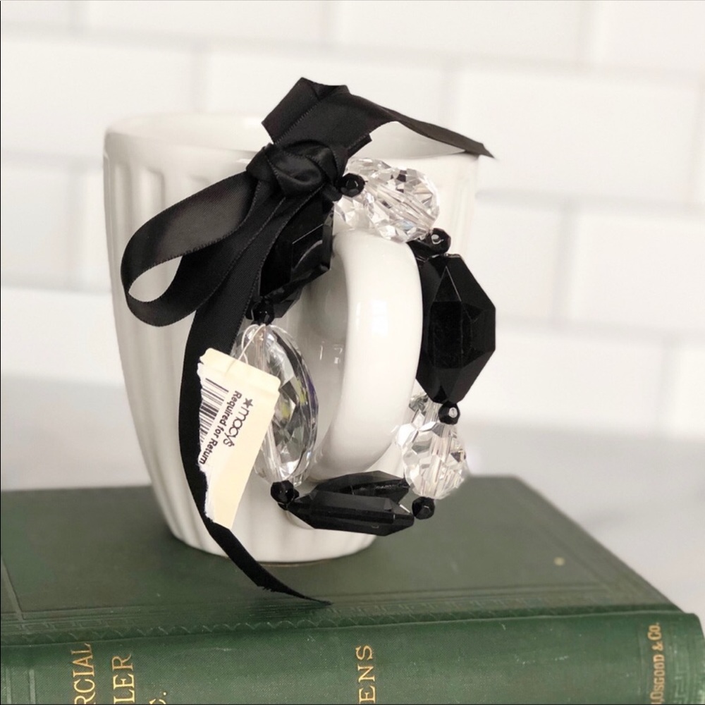 INC Black & Clear crystal bracelet NWT